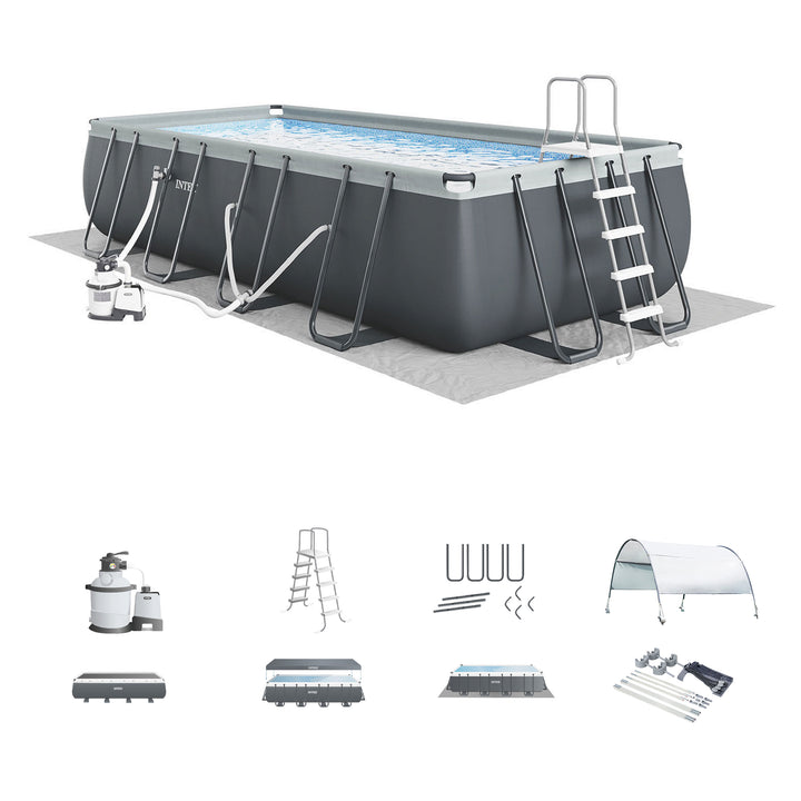 Intex Ultra XTR Frame 24' x 12' x 52" Swimming Pool with Protective Sun Canopy