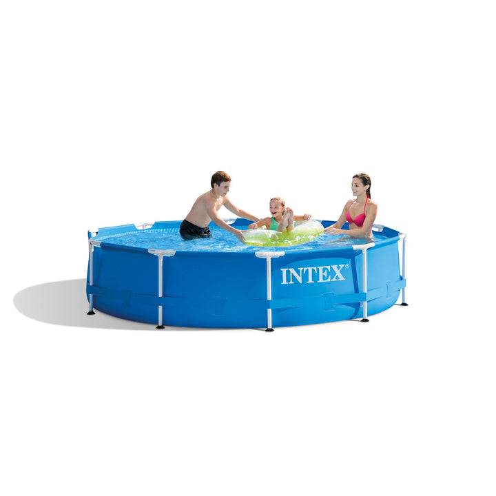 Intex 10 Foot x 30 Inch Above Ground Round Swimming Pool, (Pump Not Included)