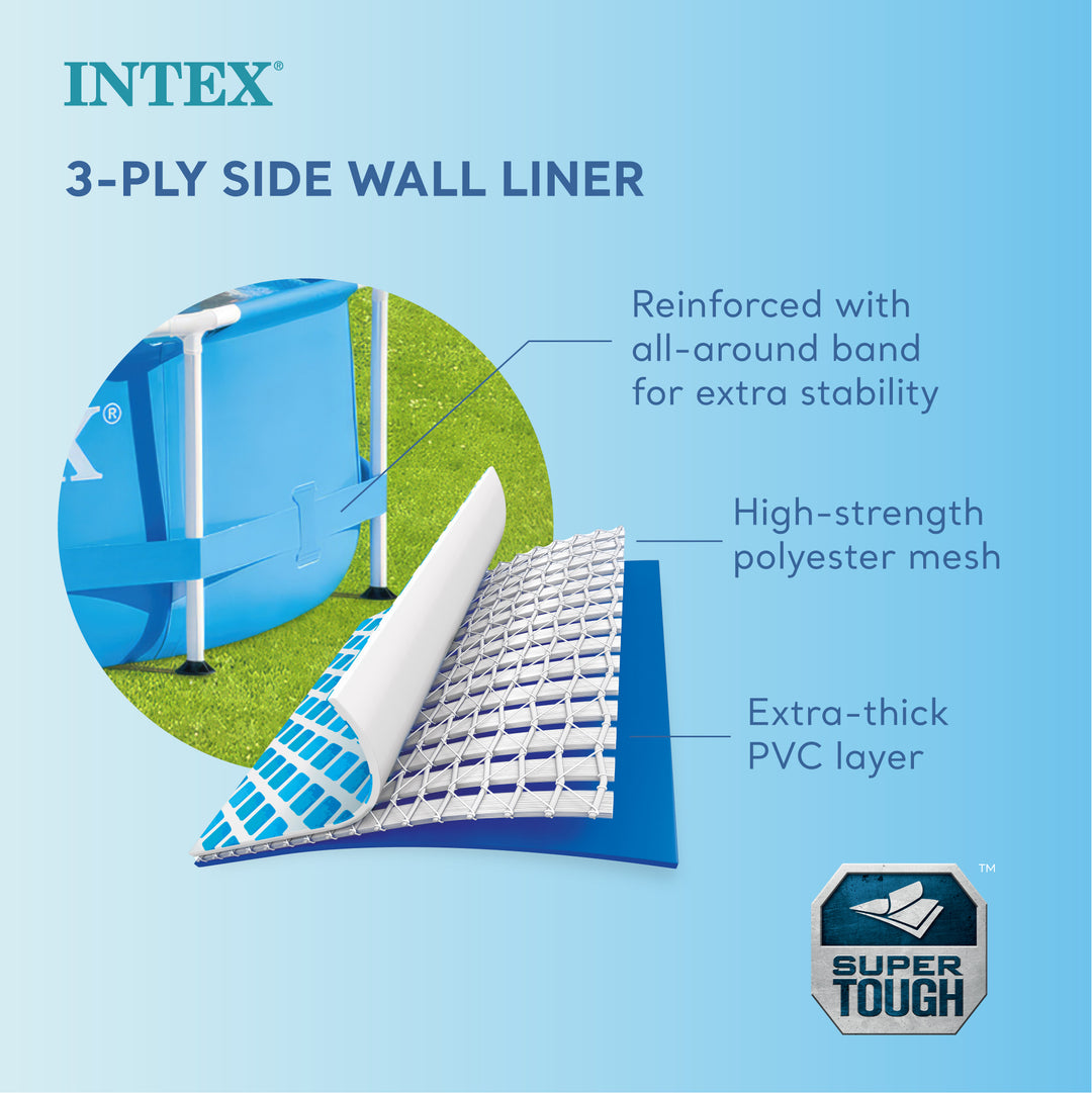 Intex 10 Foot x 30 Inch Above Ground Round Swimming Pool, (Pump Not Included)