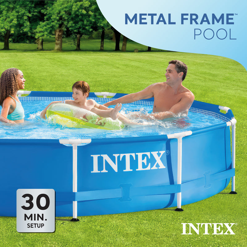 Intex 12 Foot x 30 Inches Metal Frame Pool, Pump Not Included (Open Box)