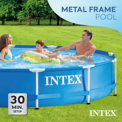 Intex 12 Foot x 30 Inches Metal Frame 1718 Gallon Above Ground Pool (Used)