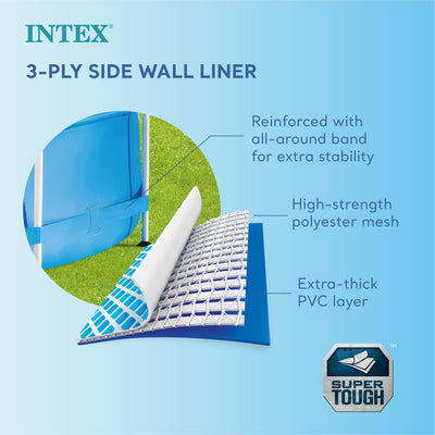 Intex 12 Foot x 30 Inches Metal Frame Pool (Open Box) (2 Pack)