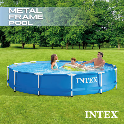 Intex 12 Foot x 30 Inches Metal Frame Pool, Pump Not Included (Open Box)