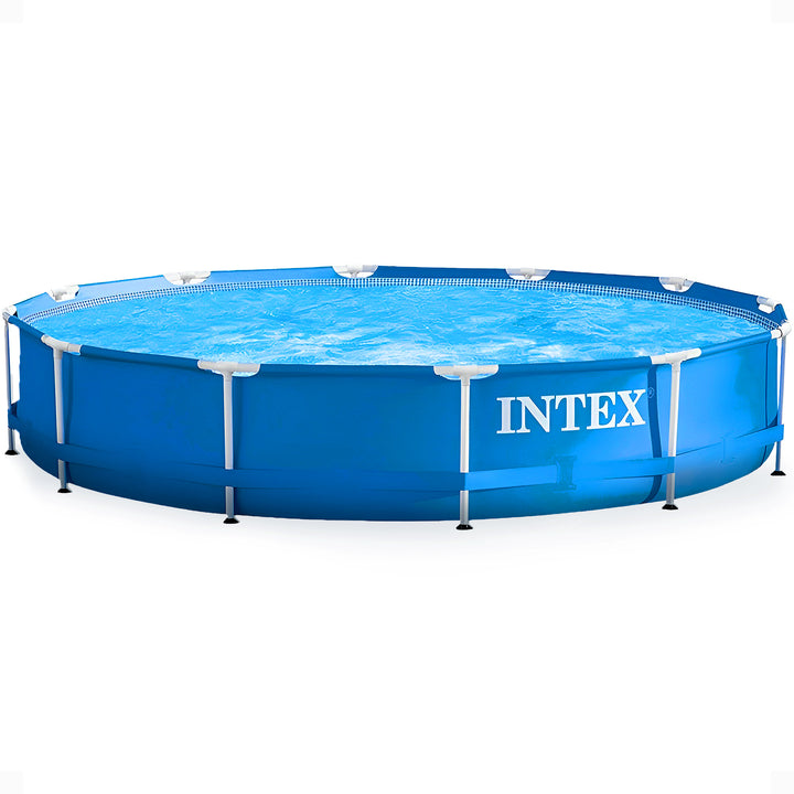Intex 12 Foot x 30 Inches Metal Frame Pool, Pump Not Included (Open Box)