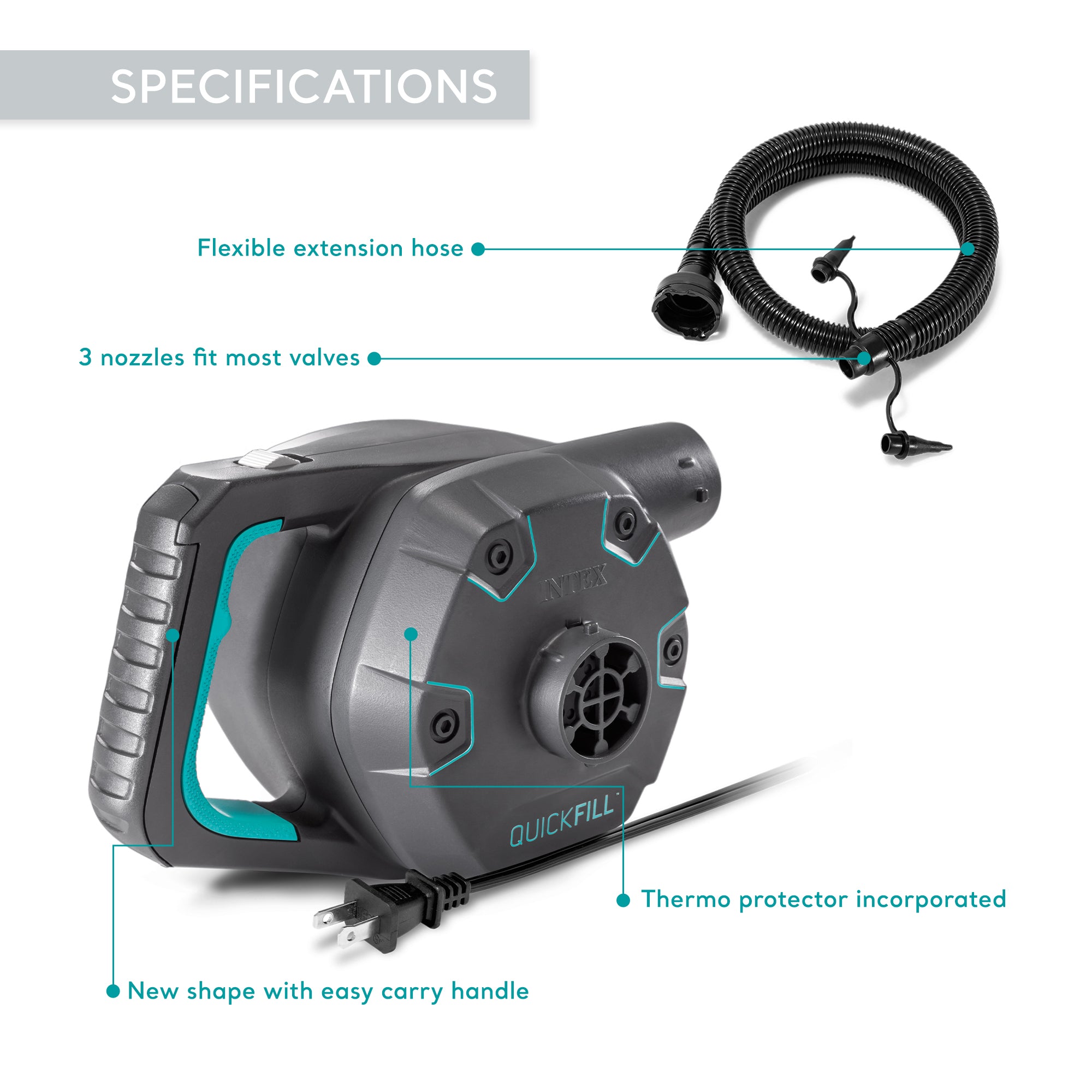 Intex 120-Volt Quick-Fill AC Corded Electric Air Pump (Open Box)