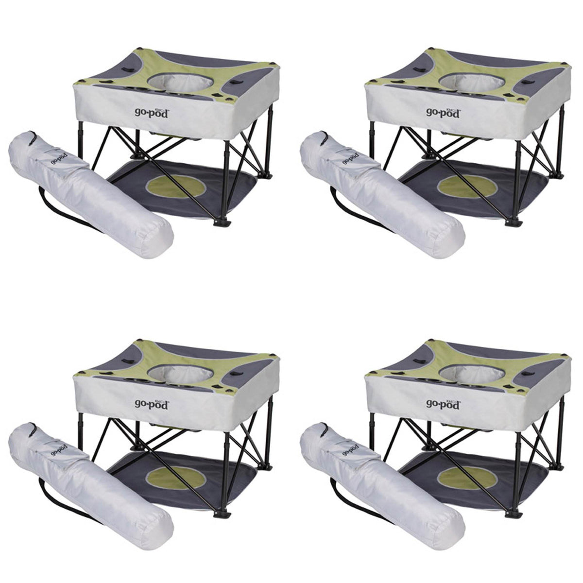 KidCo GoPod Adjustable Height Baby Travel Activity Seat with Cupholder (4 Pack)