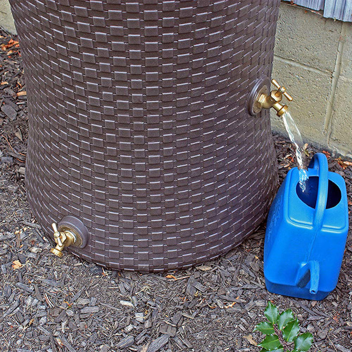 Good Ideas Impressions 50 Gallon Rain Barrel Planter, Dark Brown (For Parts)