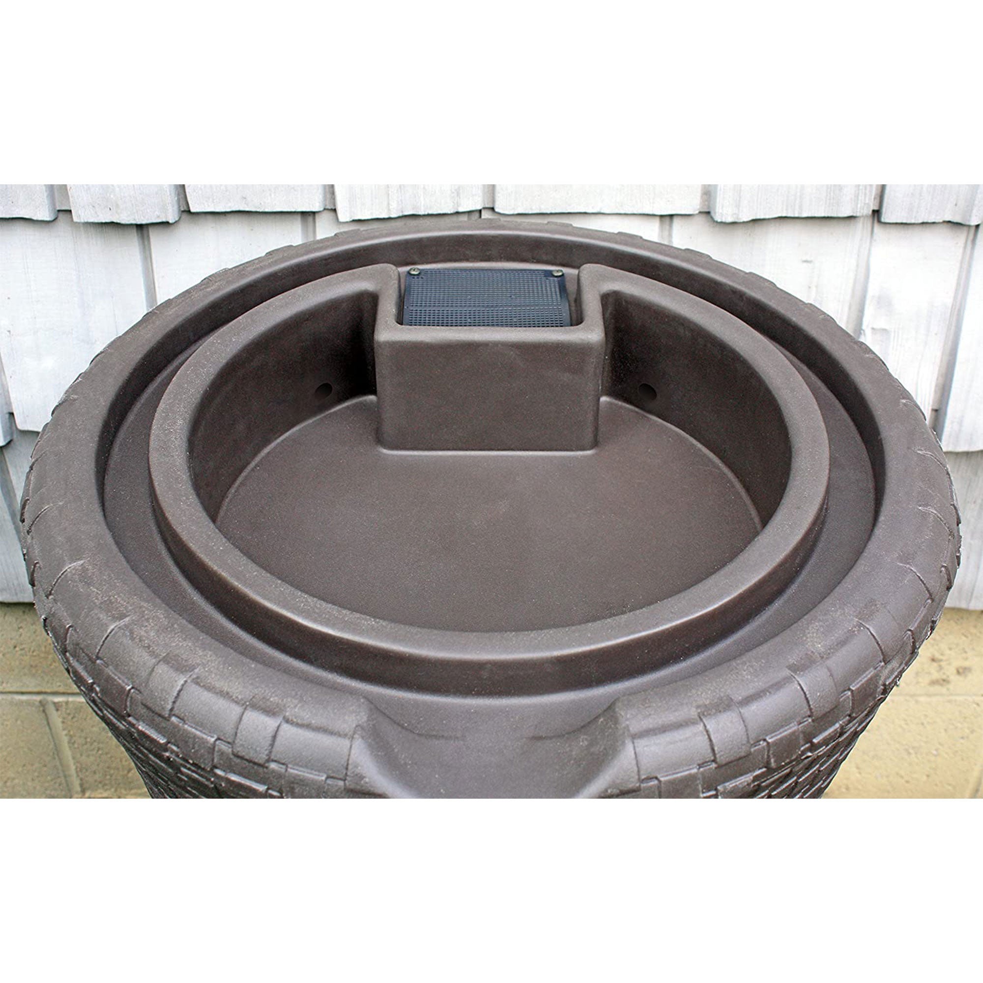 Good Ideas Impressions 50 Gallon Rain Barrel Planter, Dark Brown (For Parts)
