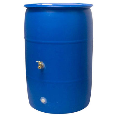 Good Ideas Blue 55G Recycled Plastic Rainwater Collection Barrel Drum (Damaged)