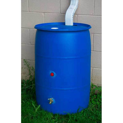 Good Ideas Blue 55G Recycled Plastic Rainwater Collection Barrel Drum (Used)