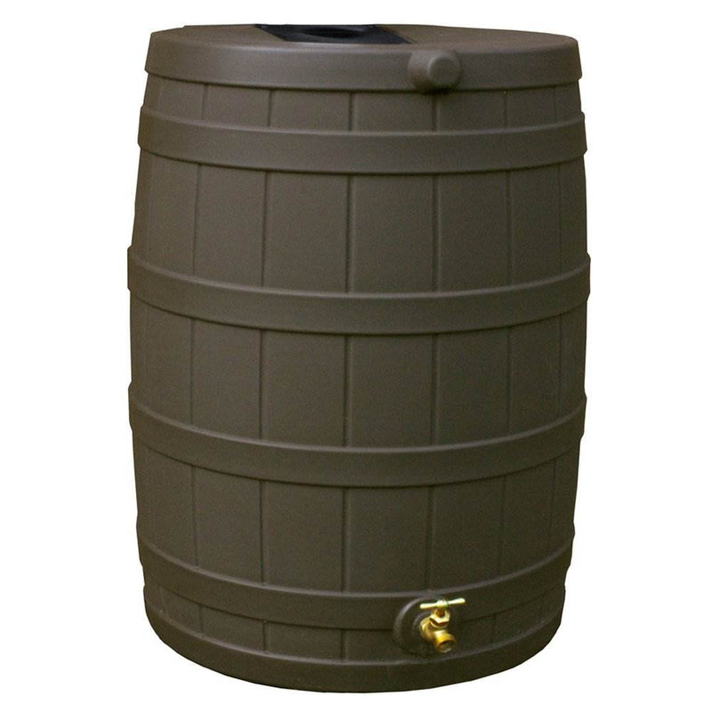 Good Ideas Rain Wizard 40G Plastic Rainwater Collection Barrel, Oak (Open Box)