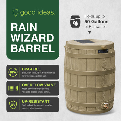 Good Ideas Rain Wizard 50 Gallon Plastic Rain Barrel Water Collector (For Parts)