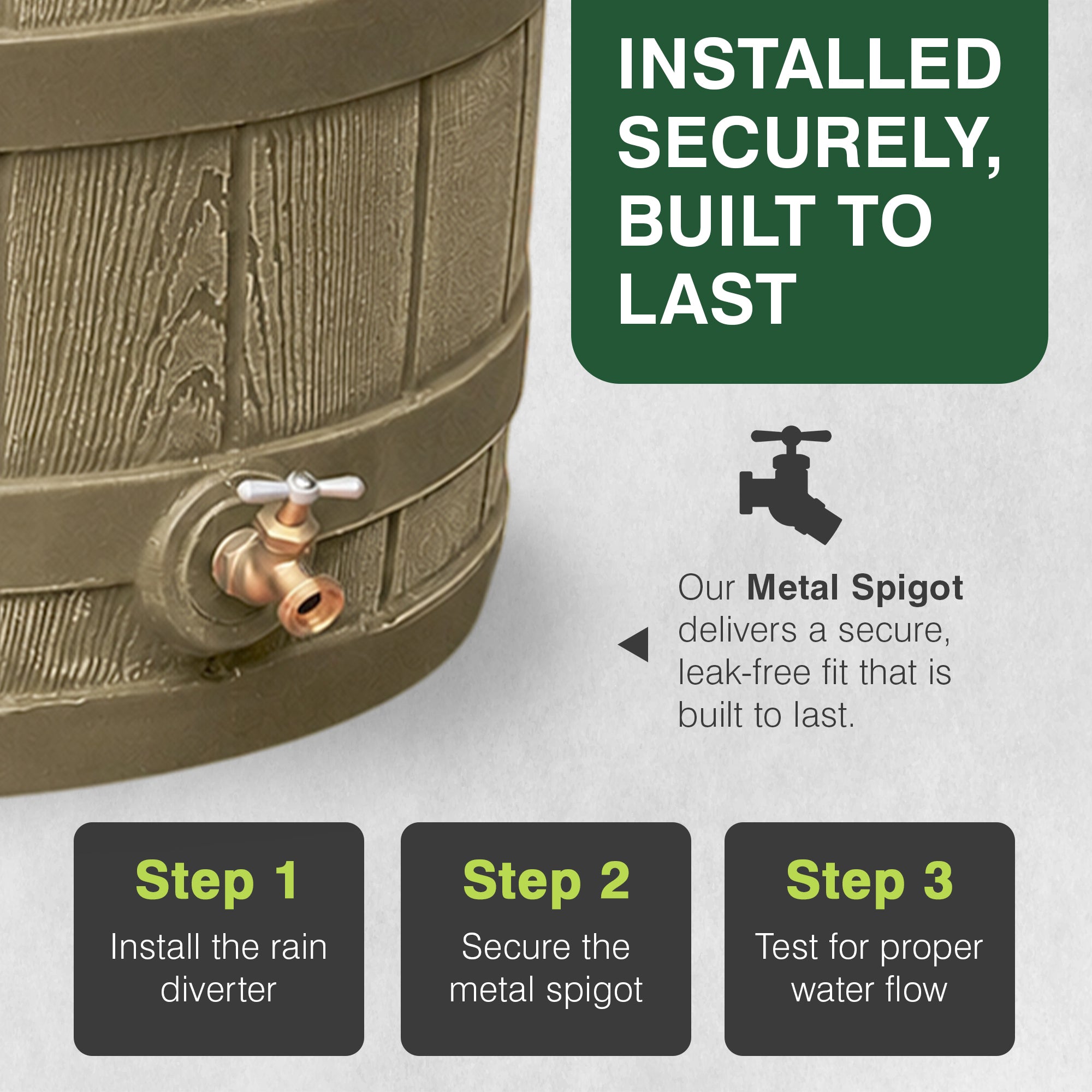 Good Ideas Rain Wizard 50 Gallon Plastic Rain Barrel Water Collector (For Parts)