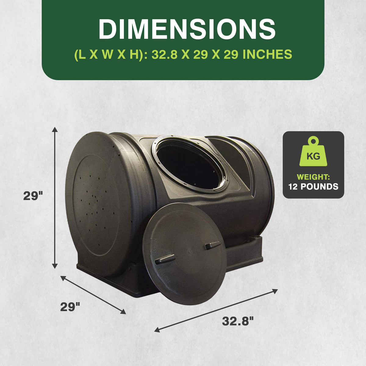 Good Ideas Compost Wizard Jr Outdoor Garden Compost Bin, Black (For Parts)