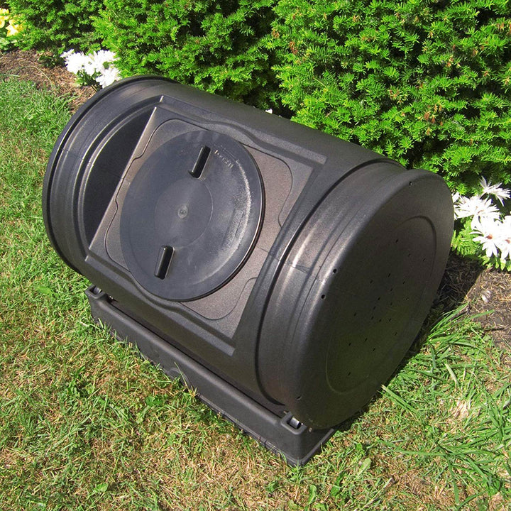 Good Ideas Compost Wizard Jr Outdoor Garden Compost Bin Container, Black