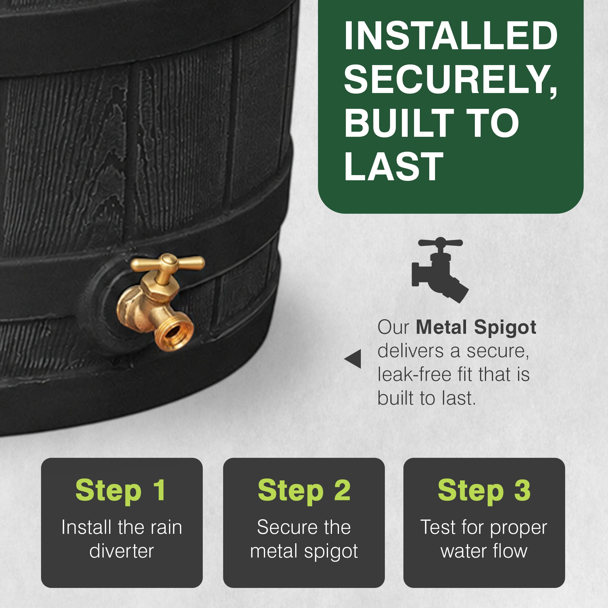 Good Ideas Rain Wizard 50 Gallon Plastic Rain Barrel Water Collector (Damaged)