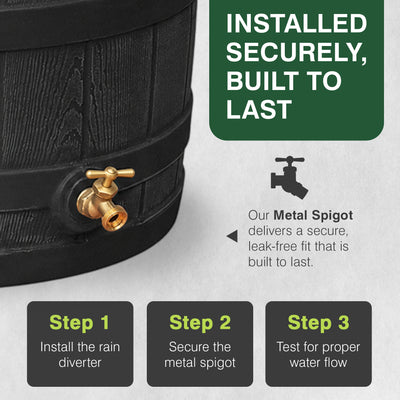 Good Ideas Rain Wizard 50 Gallon Plastic Rain Barrel Water Collector (Damaged)