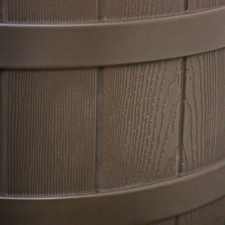 Good Ideas Rain Wizard 50 Gallon Plastic Rainwater Collection Barrel, Oak (Used) - VMInnovations