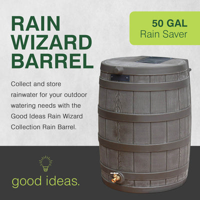 Good Ideas Rain Wizard 50G Rain Barrel Water Collector, Oak (Open Box) (3 Pack)