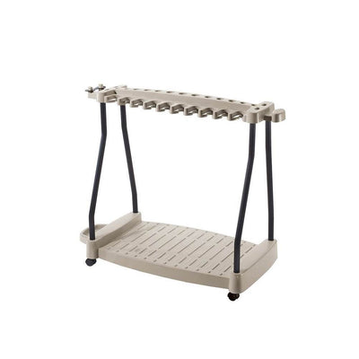 Suncast Steel Core 150 Pound Capacity Garden Rolling Tool Rack, Taupe (2 Pack)