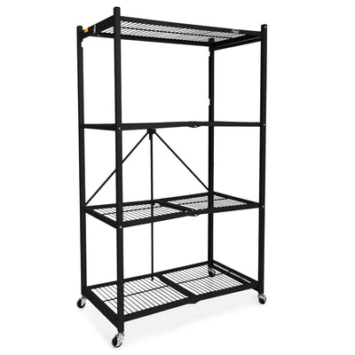Origami Wheeled 4-Shelf Folding Steel Wire Shelving,  (For Parts)