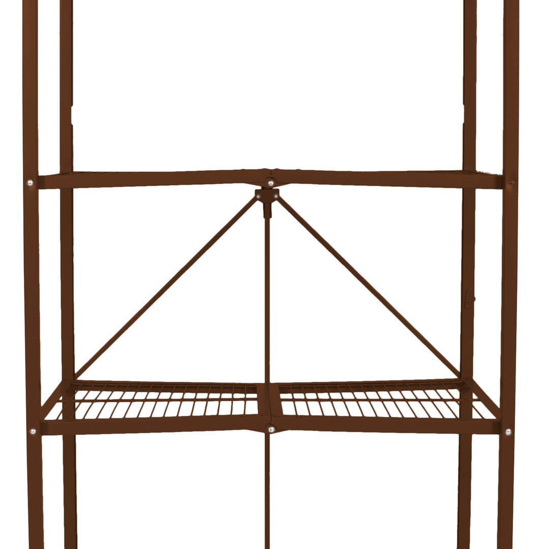 Origami 2-Pack R5-06W 4-Wheel 4-Shelf Folding Steel Wire Shelving Storage, Brown