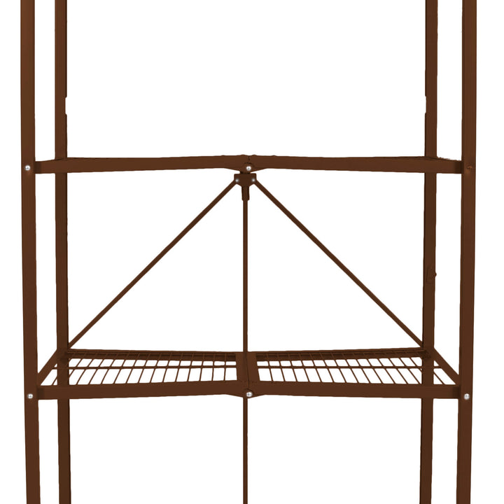 Origami 2-Pack R5-06W 4-Wheel 4-Shelf Folding Steel Wire Shelving Storage, Brown - VMInnovations