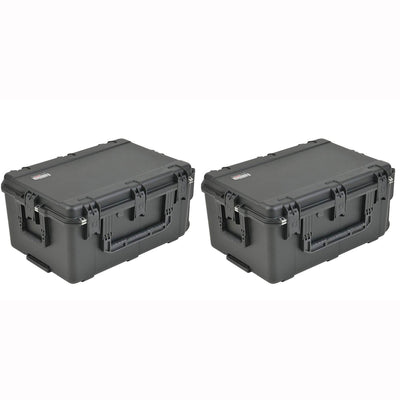 SKB Cases Plastic Waterproof Utility Electronics Case with Wheels (2 Pack)