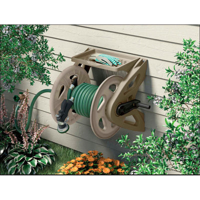 Suncast 175 Foot Slide Trak Garden Hose Handler Wall Mounted Hose Reel (2 Pack) - VMInnovations