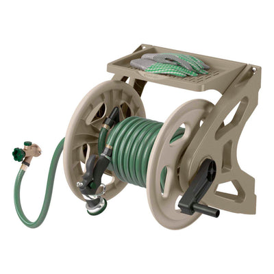 Suncast 175 Foot Slide Trak Garden Hose Handler Wall Mounted Hose Reel (2 Pack) - VMInnovations