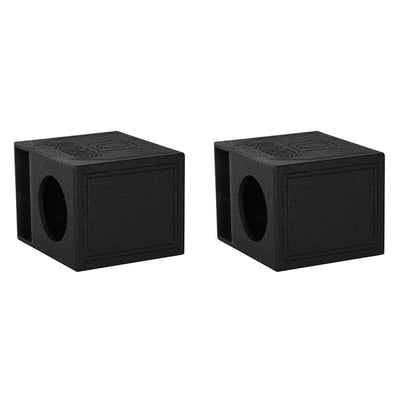 Q Power QBomb Single 10" Vented Port Subwoofer Box w/ Bedliner Spray (2 Pack)