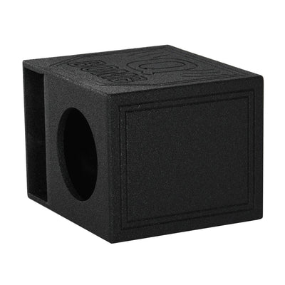 Q Power QBomb Single 10" Vented Port Subwoofer Box w/ Bedliner Spray (2 Pack)
