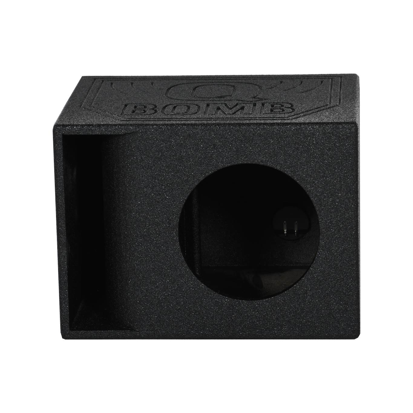 Q Power QBomb Single 10" Vented Port Subwoofer Box w/ Bedliner Spray (2 Pack)