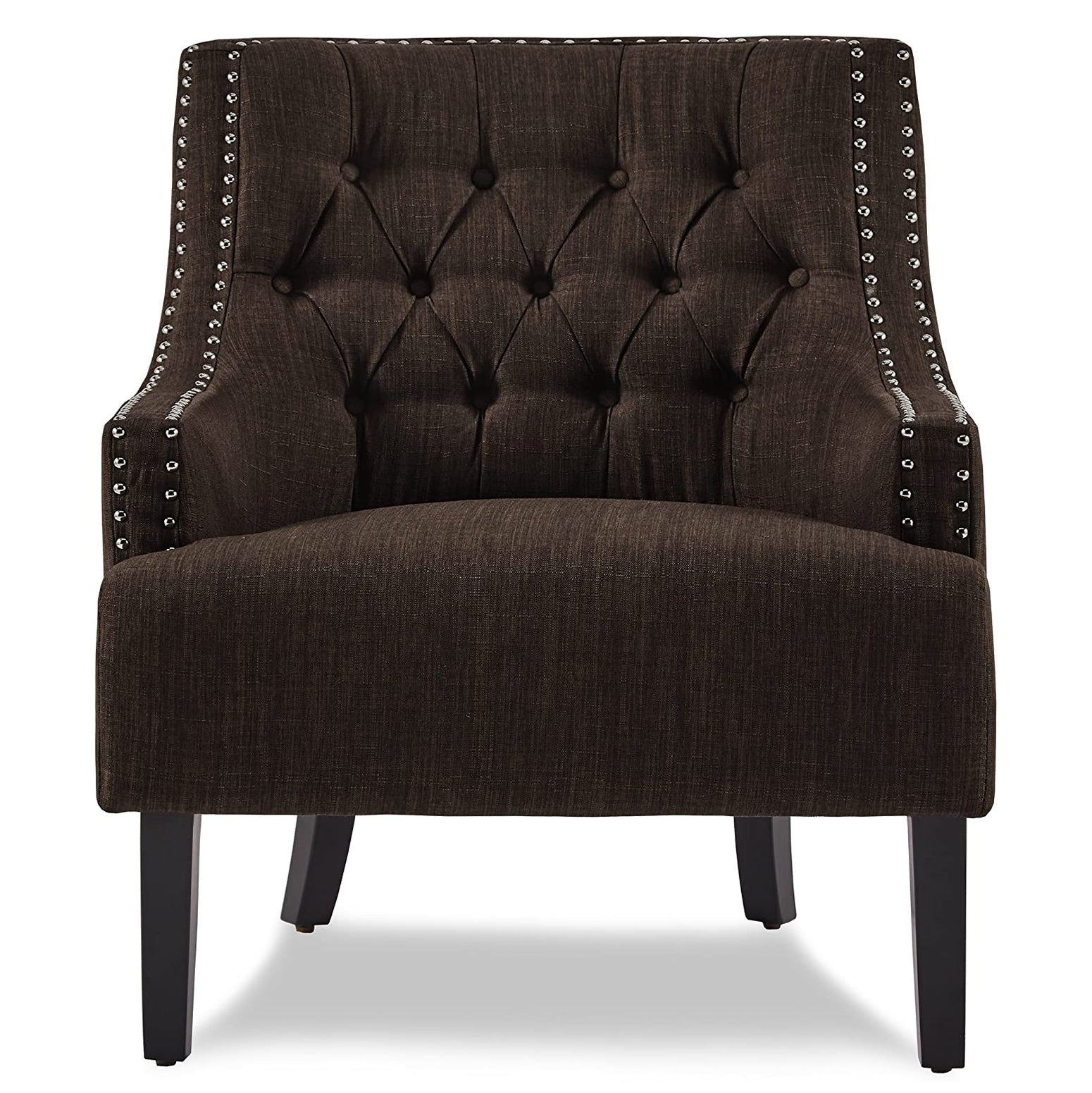 Homelegance Diamond Tufted Upholstered Accent Chair, 18 Inches High, Chocolate