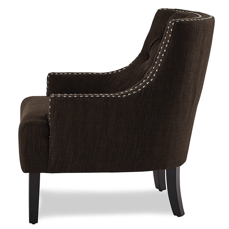 Homelegance Diamond Tufted Upholstered Accent Chair, 18 Inches High, Chocolate