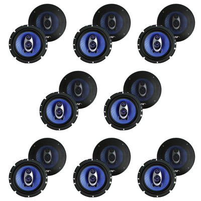 Pyle PL63BL 6.5" 360 Watts 3-Way Car Audio Coaxial Speakers, Blue (16 Pack)