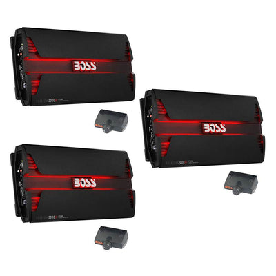 Boss Audio  3000W 2 Channel Car Audio Amplifier Power LED Amp & Remote (3 Pack)