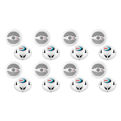 2) BOSS MR50W 5.25" 2-Way 150W Marine/Boat Coaxial Audio Speakers (8 Pack)