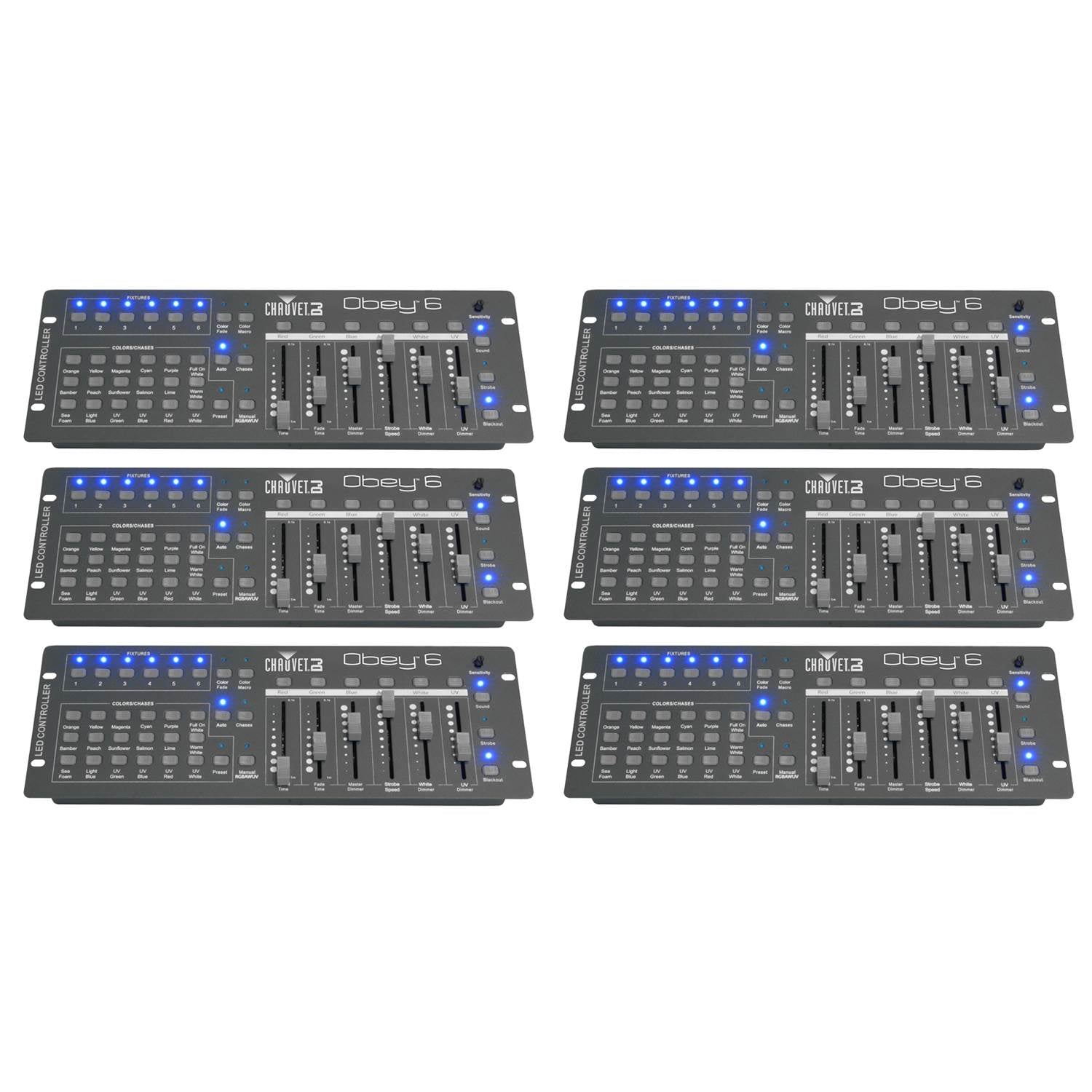 Chauvet 6-Channel DMX Universal DJ Lighting Controller Up To 6 Fixtures (6 Pack)