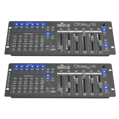 Chauvet 6-Channel DMX Universal DJ Lighting Controller Up To 6 Fixtures (2 Pack)