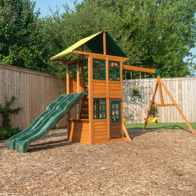 KidKraft Treasure Cove Wooden Outdoor Children Kids Playset Swingset Playground