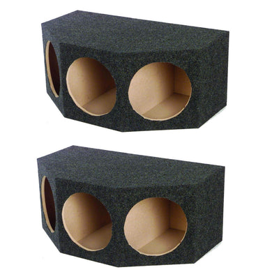 Q Power BASS12 3 Hole 12" Sealed Car Subwoofer Enclosure Box (2 Pack)