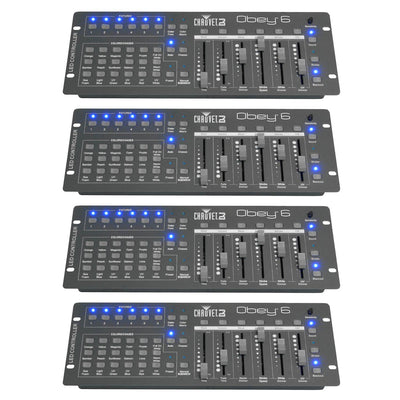 Chauvet 6-Channel DMX Universal DJ Lighting Controller Up To 6 Fixtures (4 Pack)