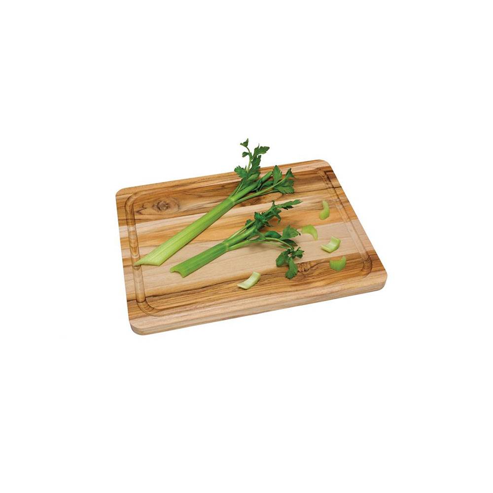 Lipper International Teak Edge Wooden Reverse 16" x 12" Cutting Board (6 Pack)
