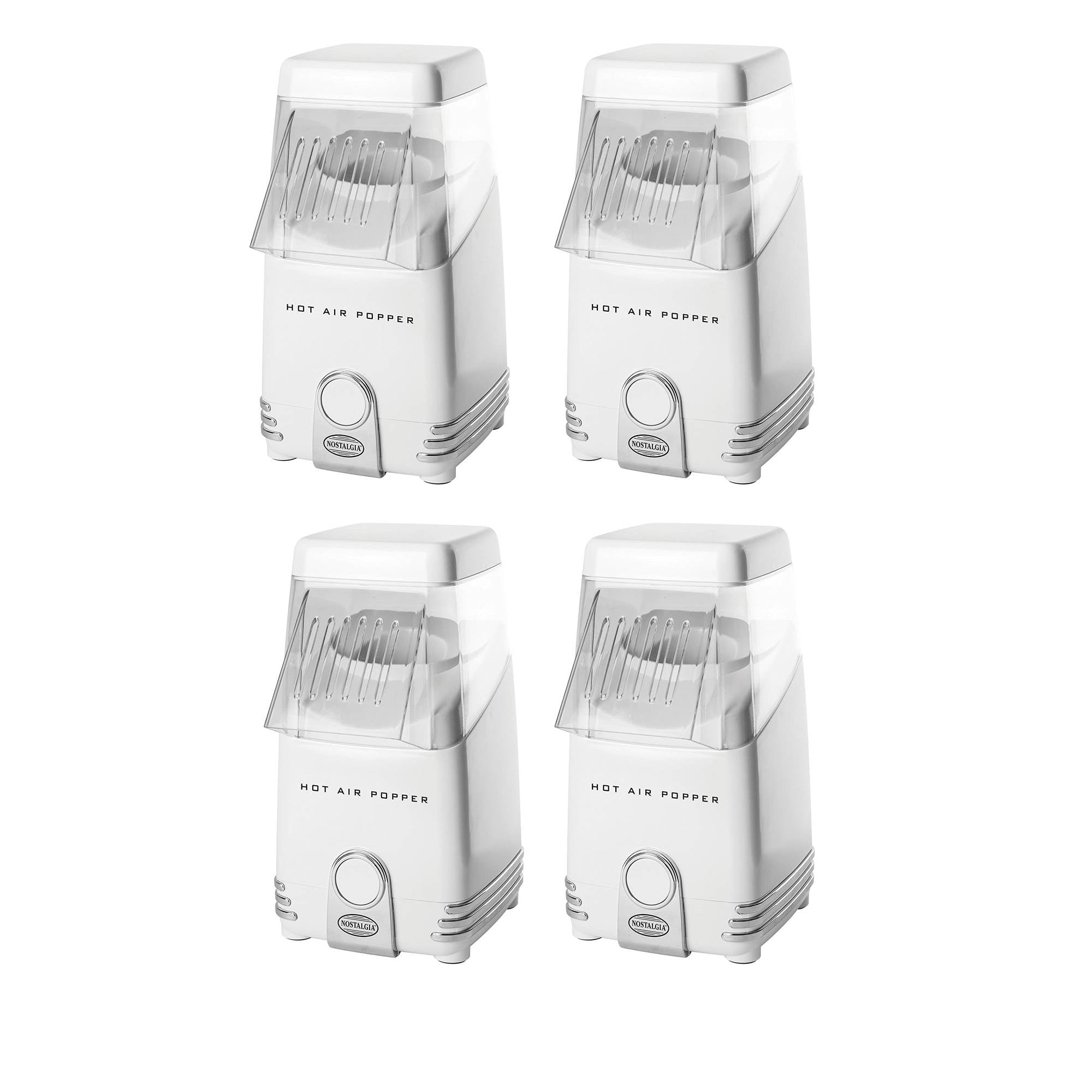 Nostalgia 8 Cup Hot Air Home Kitchen Countertop Popcorn Maker Machine (4 Pack)