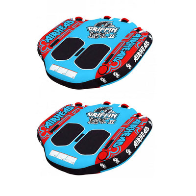 Airhead Griffin 2 Person Inflatable Winged Water Boating Towable Tube (2 Pack)