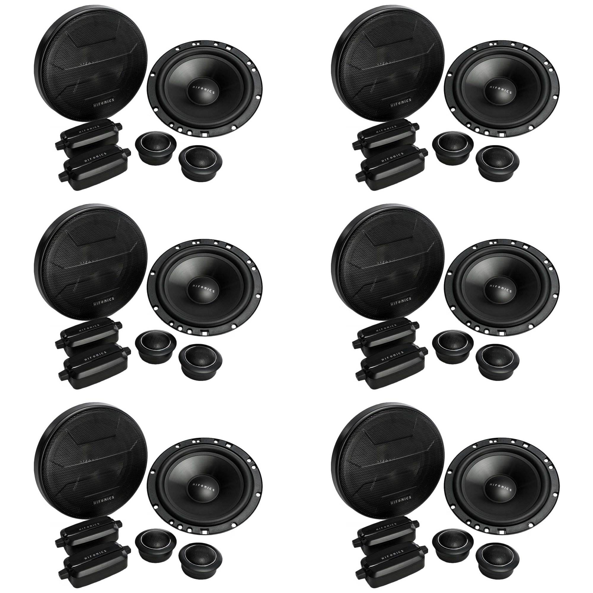 Hifonics ZS65C Zeus 6.5" 2 Way Car Audio 400W Component Speaker Systems (6 Pack)