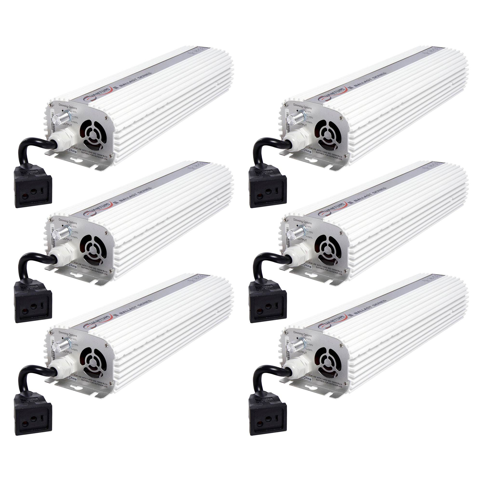QUANTUM 1000W Watt HPS & MH Dimmable Digital Grow Light Lamp Ballast (6 Pack)