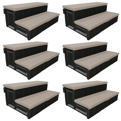 Leisure Accents 36" Deck Patio Spa Hot Tub Storage Compartment Steps (6 Pack)