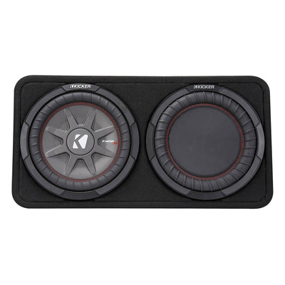 Kicker 800W Dual 10 Inch 4-Ohm Slim Shallow Loaded Subwoofer Enclosure (2 Pack)